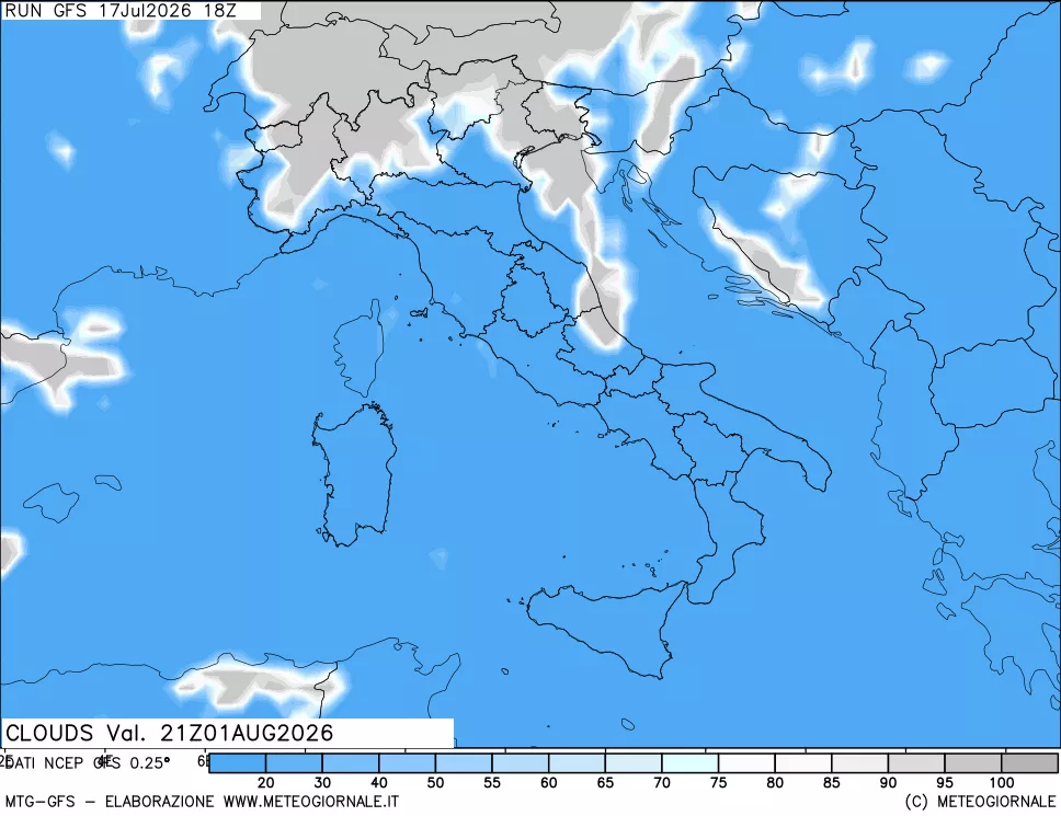 mappa Nuvolosità totale