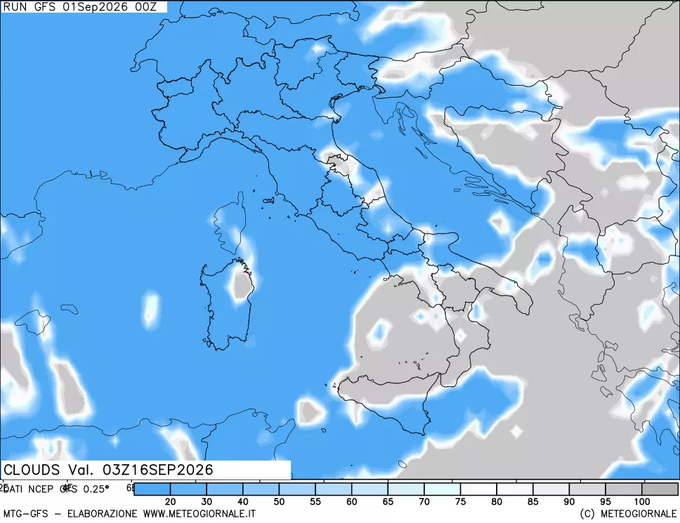 mappa Nuvolosità totale