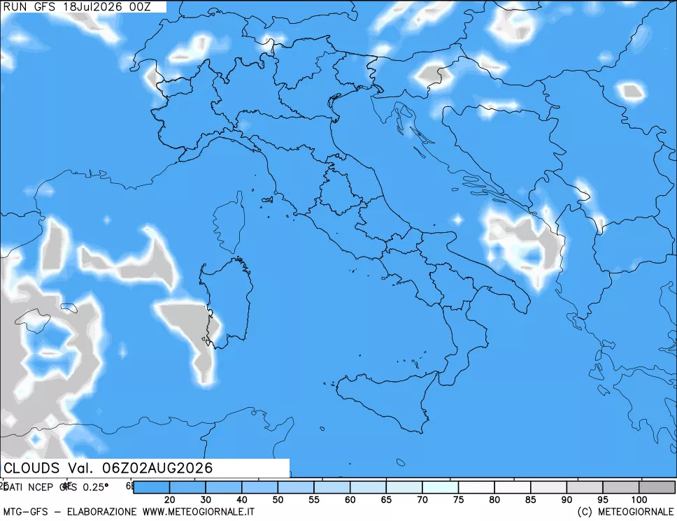 mappa Nuvolosità totale