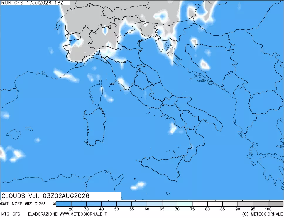 mappa Nuvolosità totale