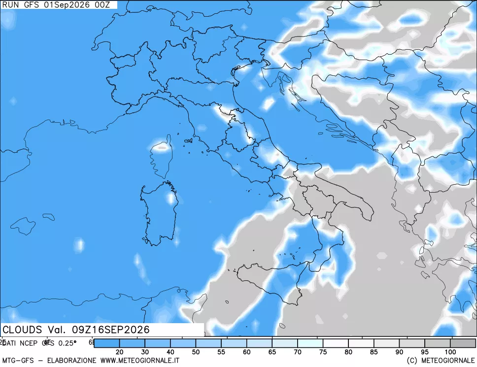 mappa Nuvolosità totale