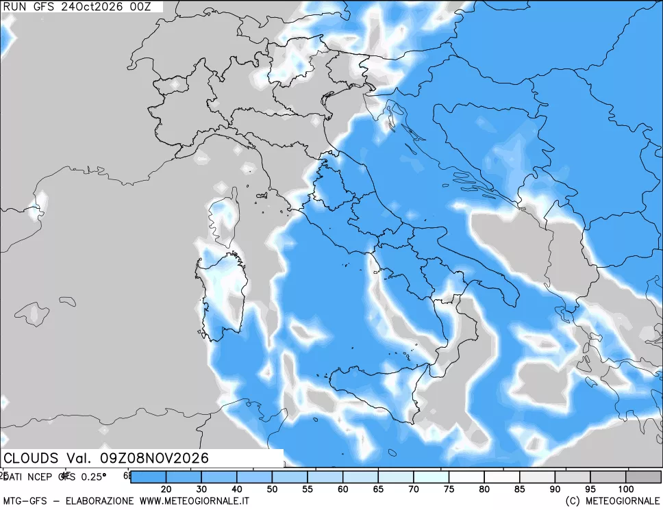 mappa Nuvolosità totale