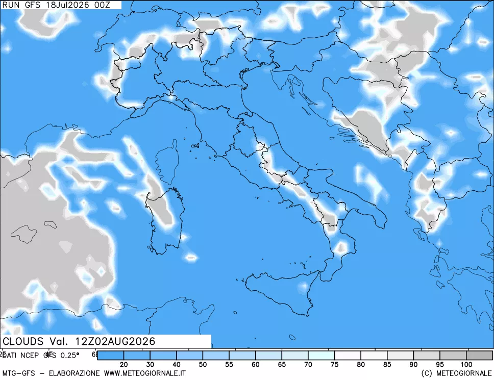 mappa Nuvolosità totale