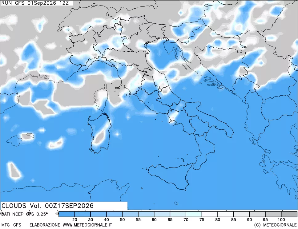 mappa Nuvolosità totale