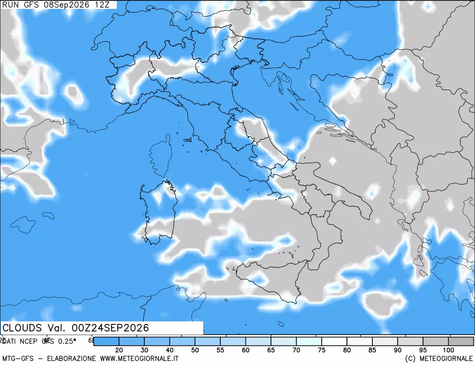 mappa Nuvolosità totale