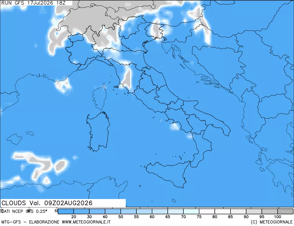 mappa Nuvolosità totale