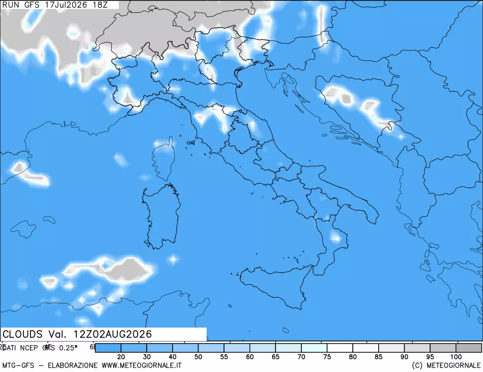 mappa Nuvolosità totale
