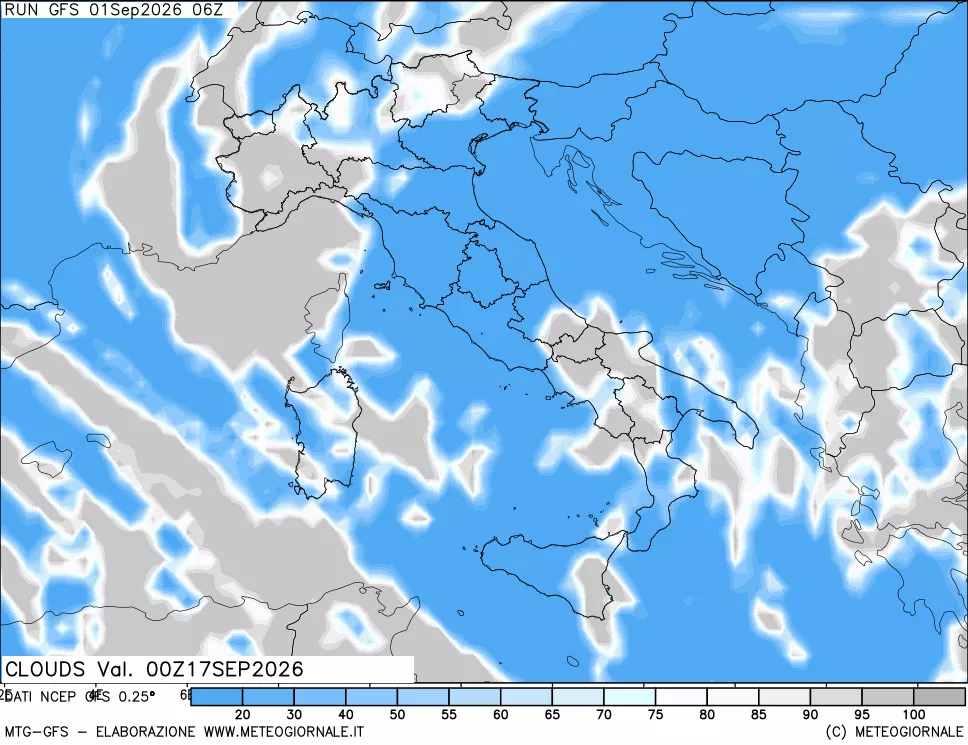 mappa Nuvolosità totale