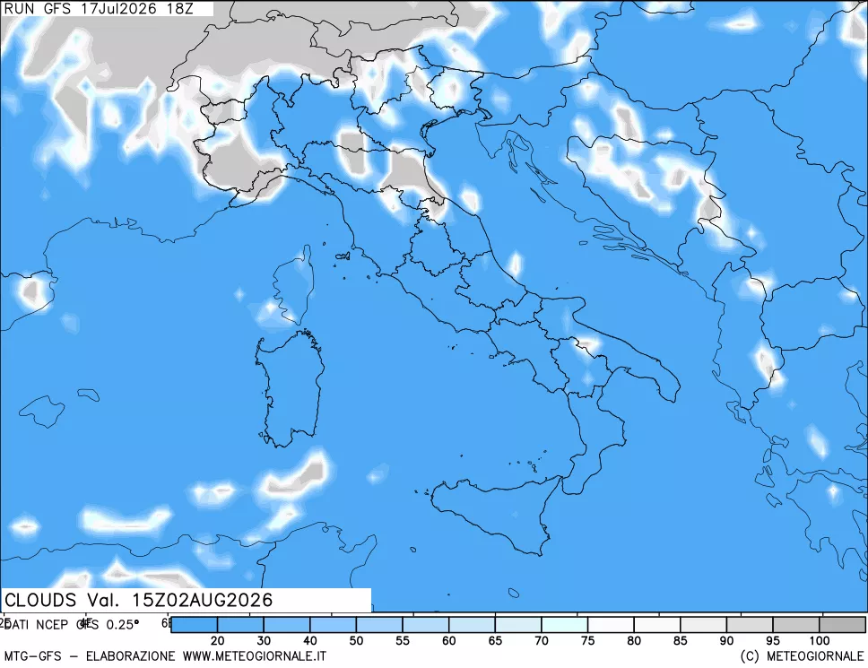 mappa Nuvolosità totale