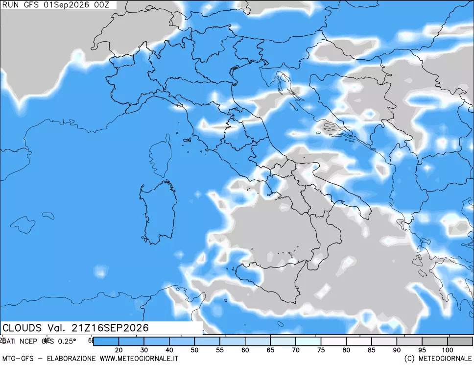 mappa Nuvolosità totale
