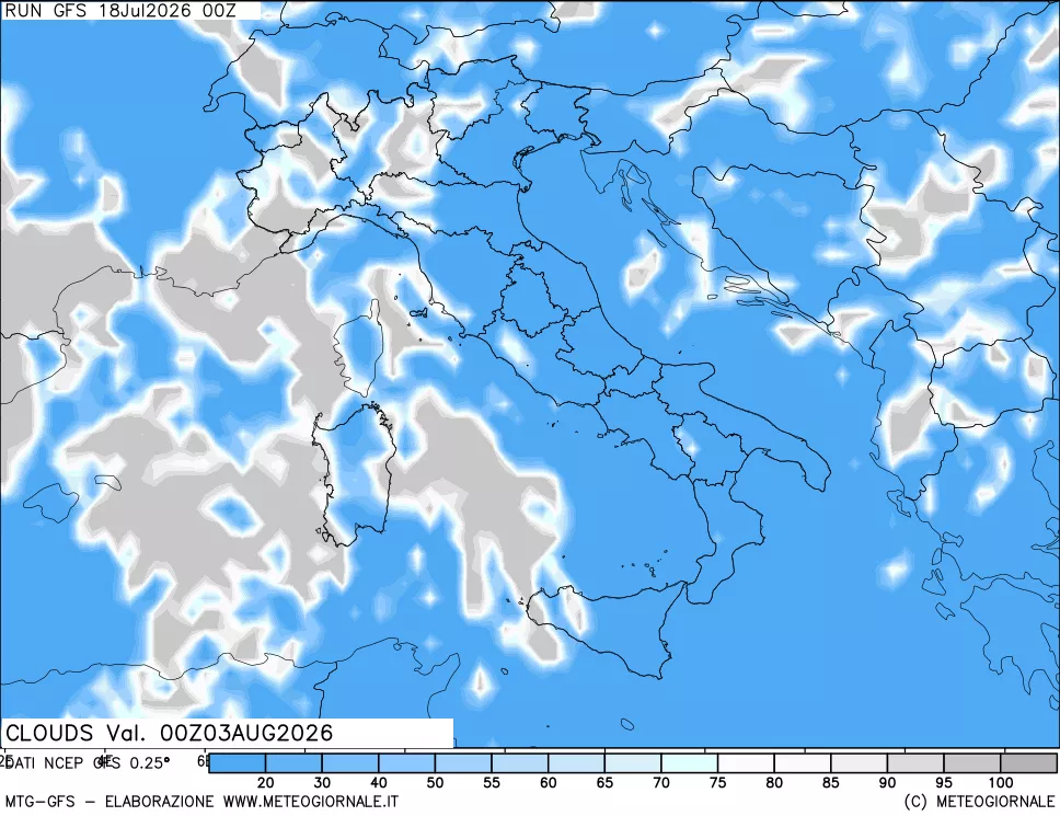 mappa Nuvolosità totale