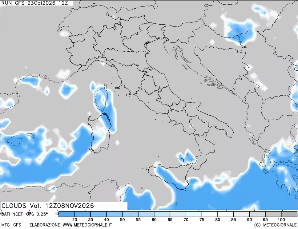 mappa Nuvolosità totale