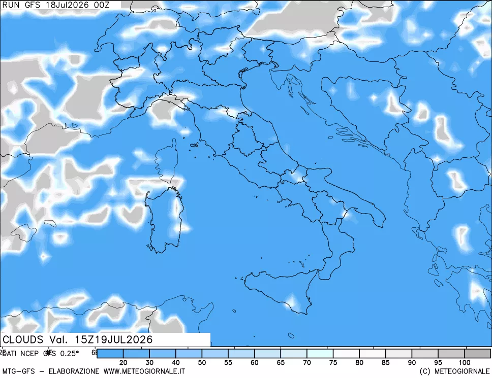 mappa Nuvolosità totale