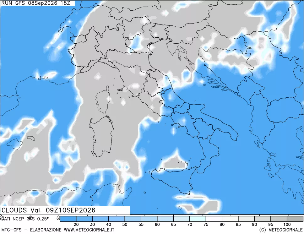 mappa Nuvolosità totale