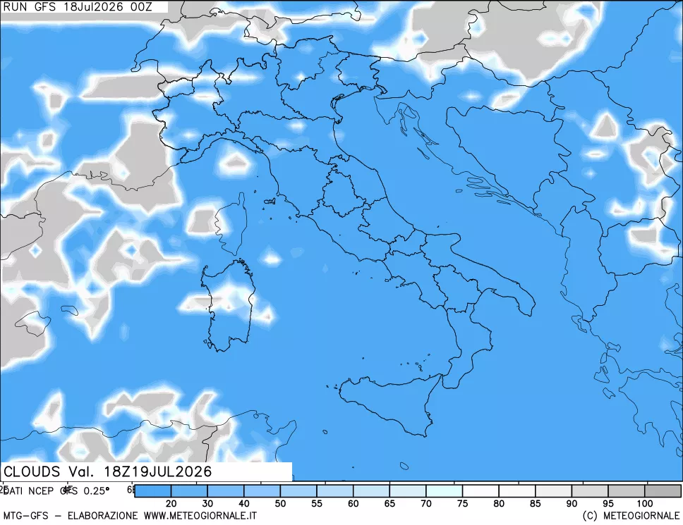 mappa Nuvolosità totale