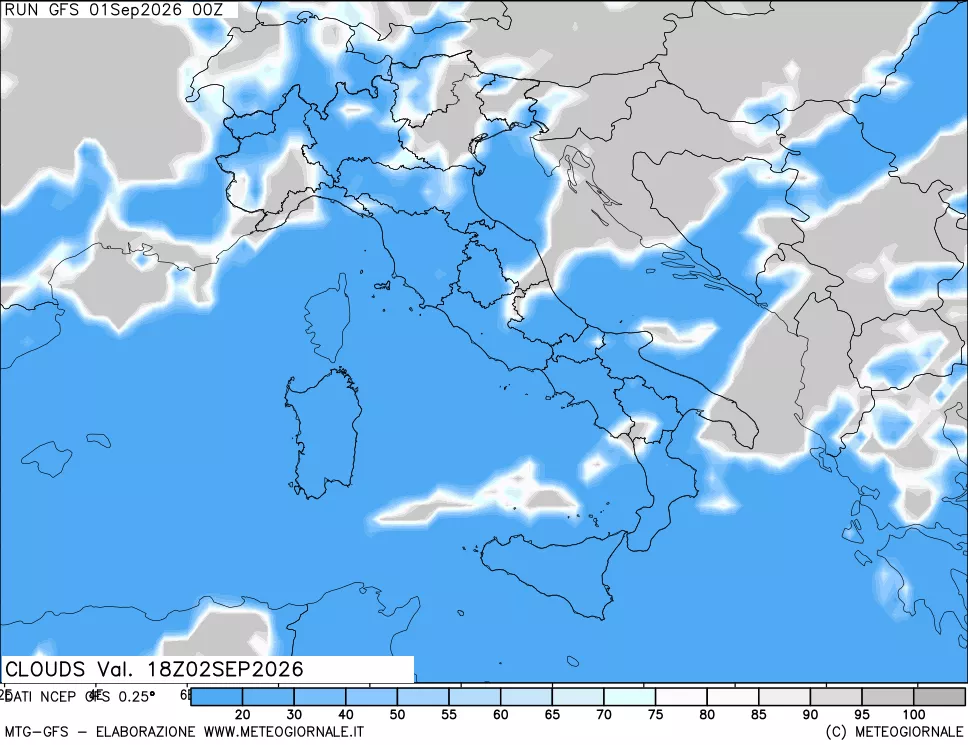 mappa Nuvolosità totale
