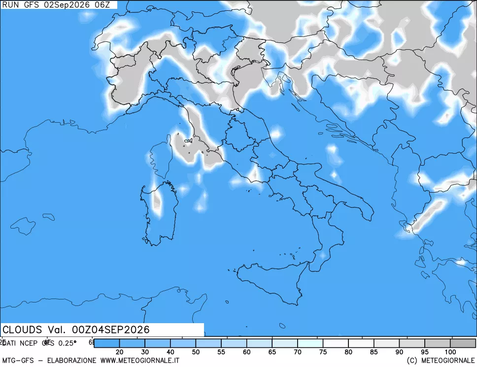 mappa Nuvolosità totale