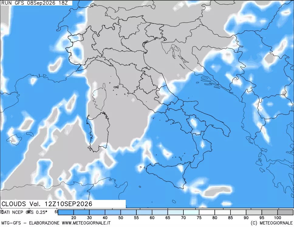 mappa Nuvolosità totale