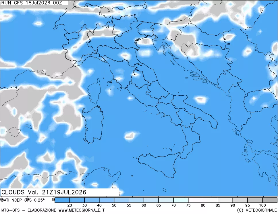 mappa Nuvolosità totale