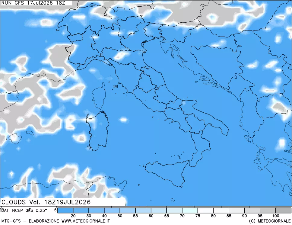 mappa Nuvolosità totale