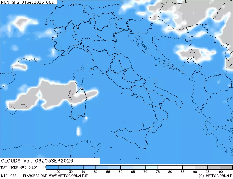 mappa Nuvolosità totale