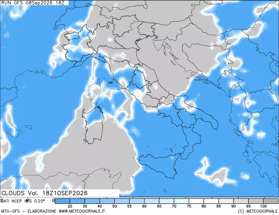 mappa Nuvolosità totale