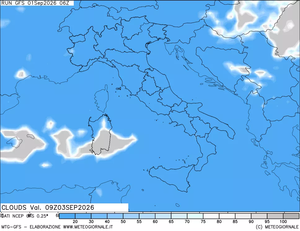 mappa Nuvolosità totale
