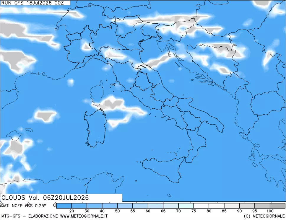 mappa Nuvolosità totale