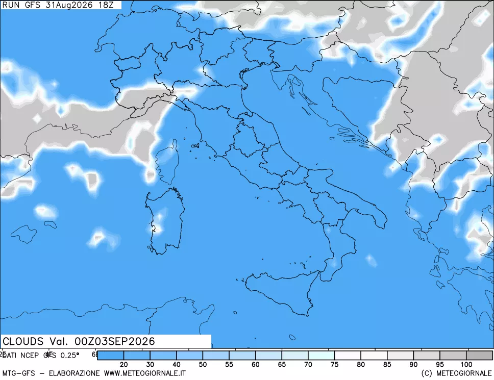 mappa Nuvolosità totale