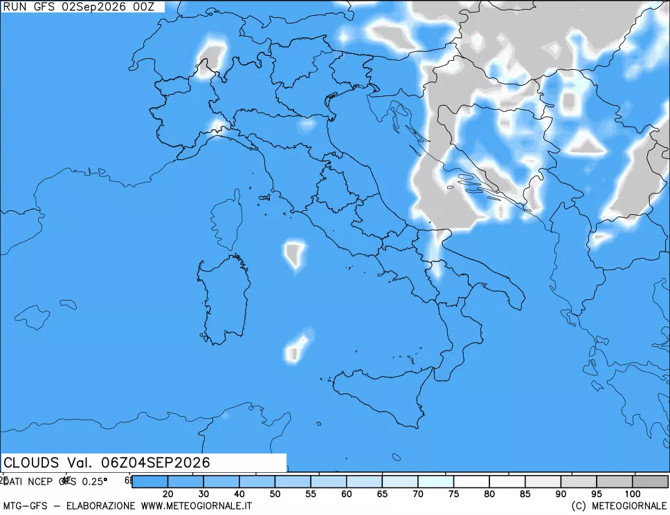 mappa Nuvolosità totale