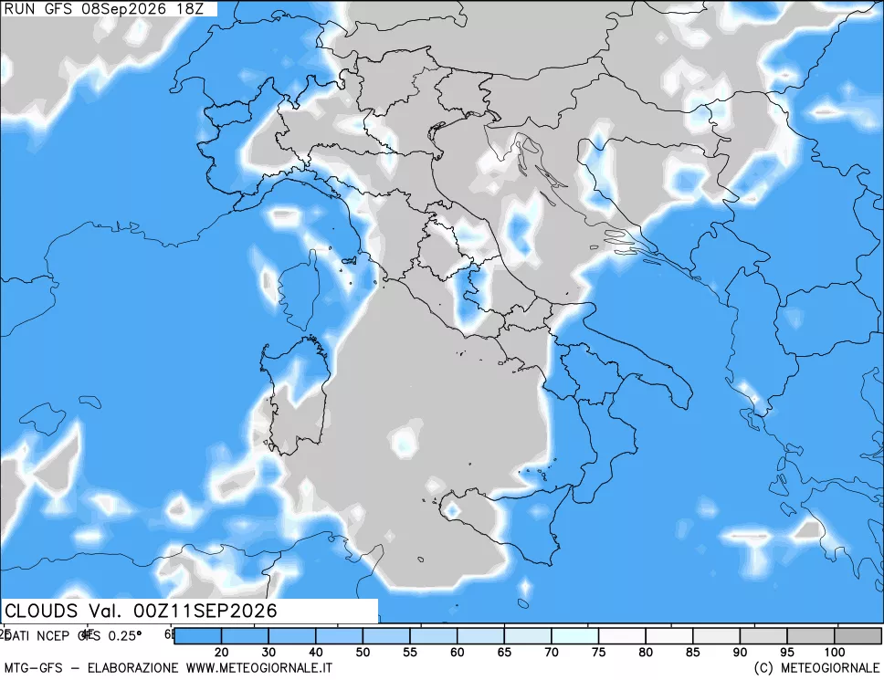 mappa Nuvolosità totale