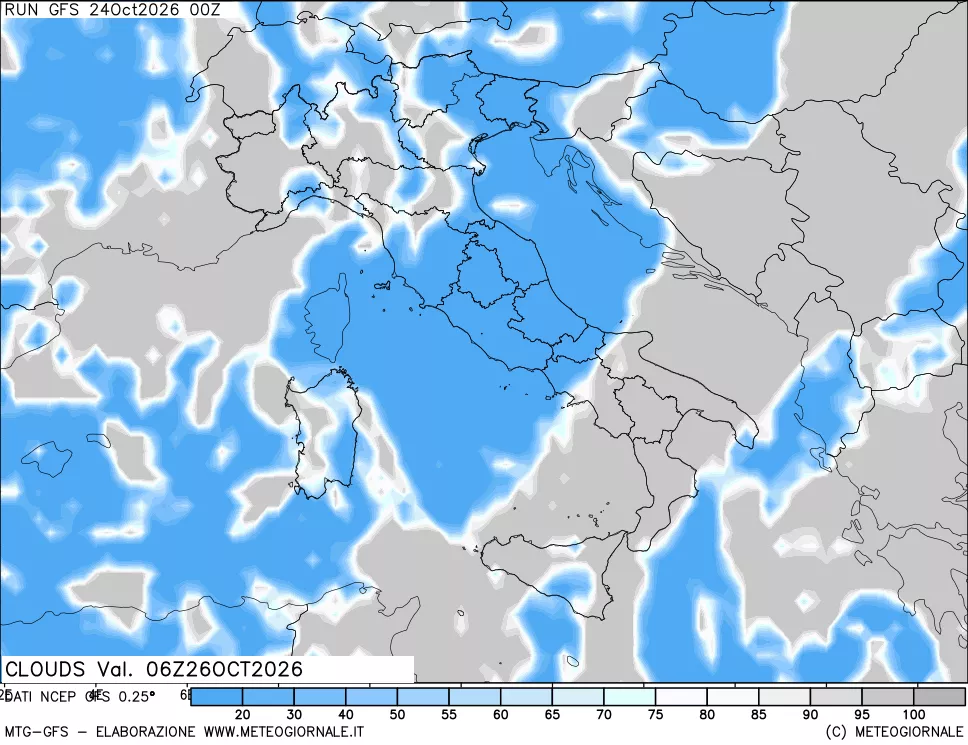 mappa Nuvolosità totale