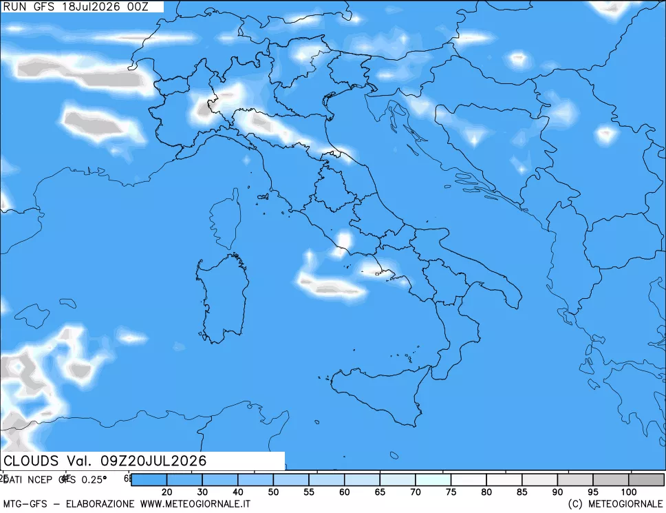 mappa Nuvolosità totale
