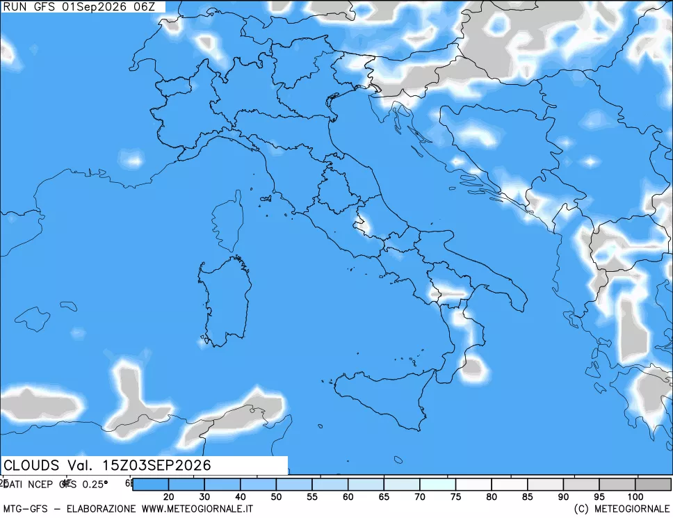 mappa Nuvolosità totale