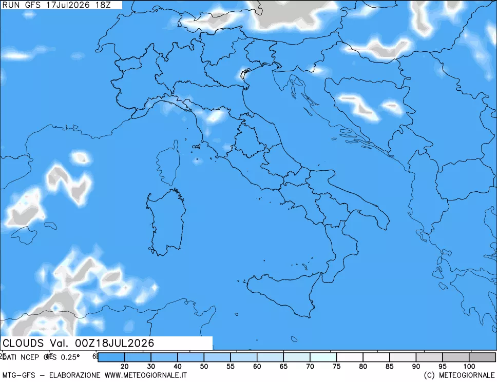 mappa Nuvolosità totale
