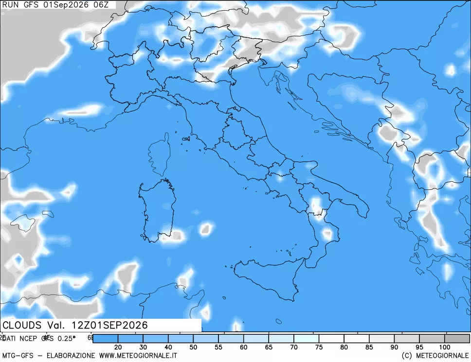 mappa Nuvolosità totale