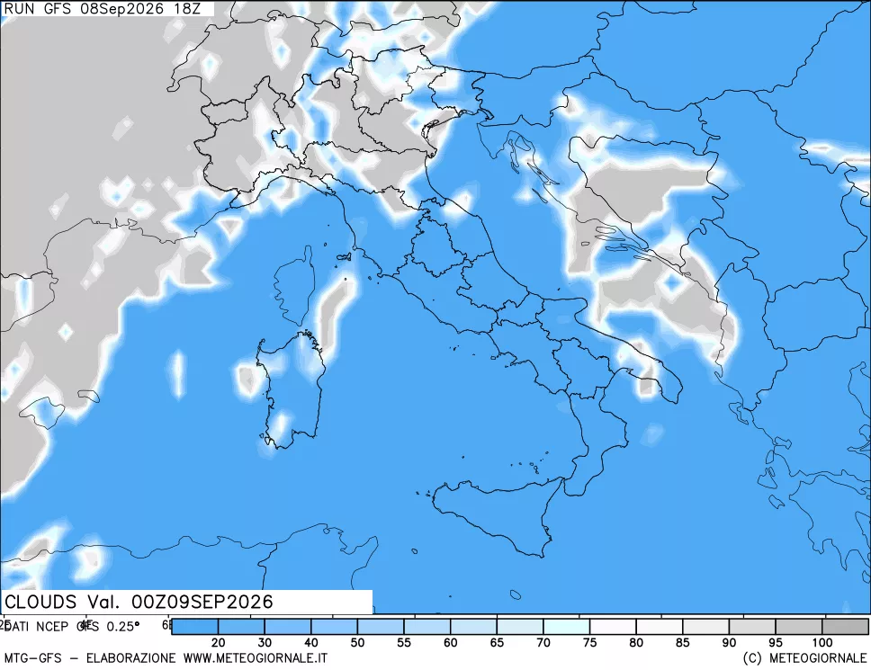 mappa Nuvolosità totale