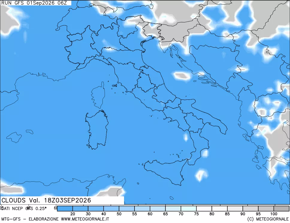 mappa Nuvolosità totale