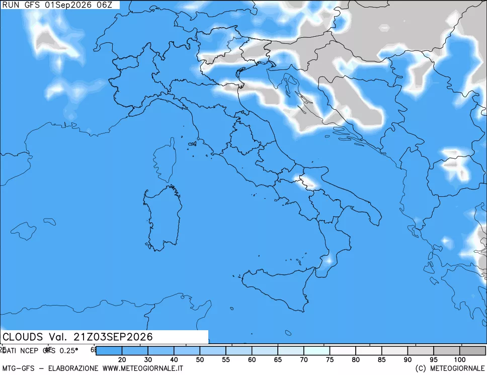 mappa Nuvolosità totale