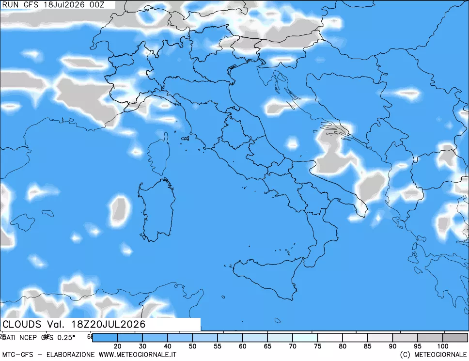 mappa Nuvolosità totale