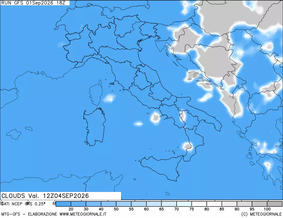 mappa Nuvolosità totale