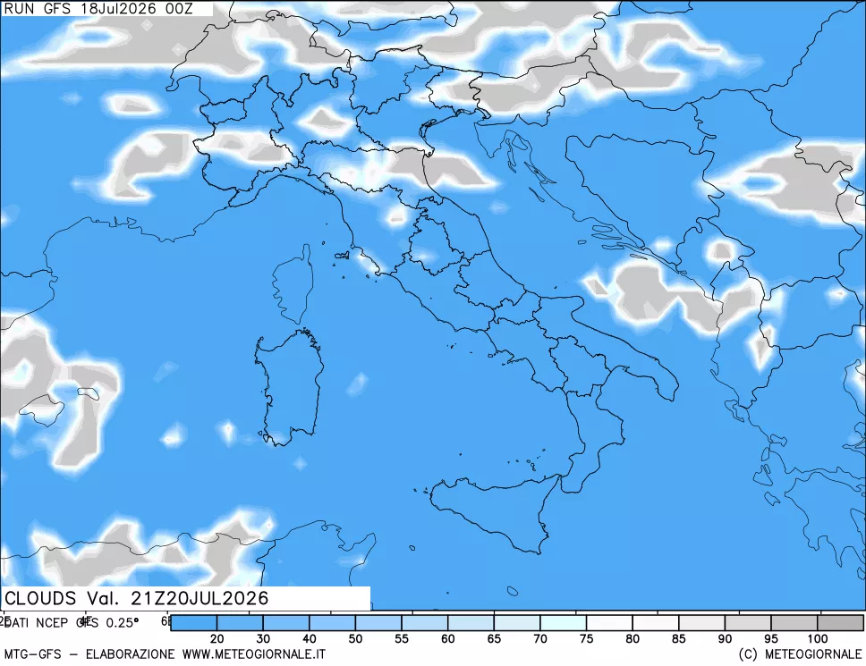 mappa Nuvolosità totale