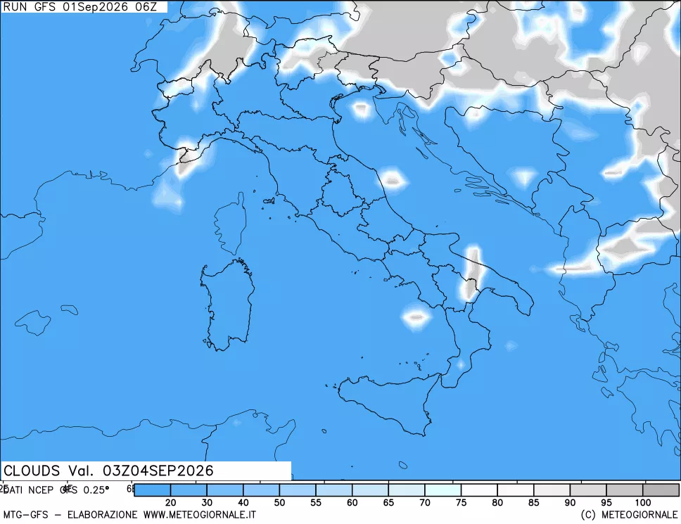 mappa Nuvolosità totale