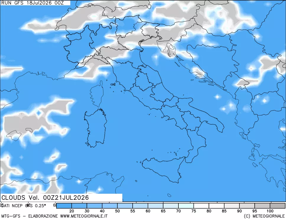 mappa Nuvolosità totale