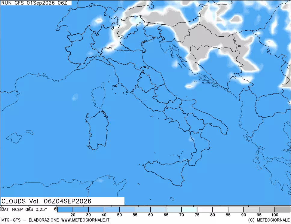 mappa Nuvolosità totale