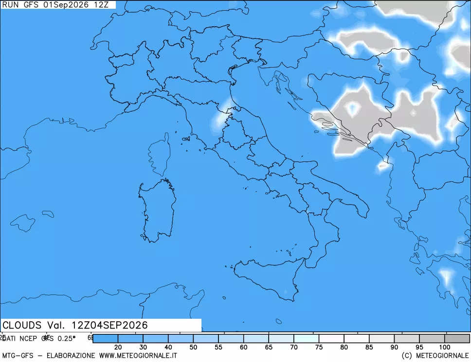 mappa Nuvolosità totale