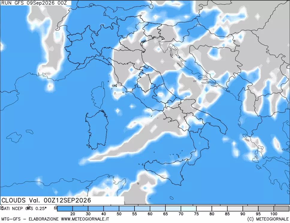 mappa Nuvolosità totale