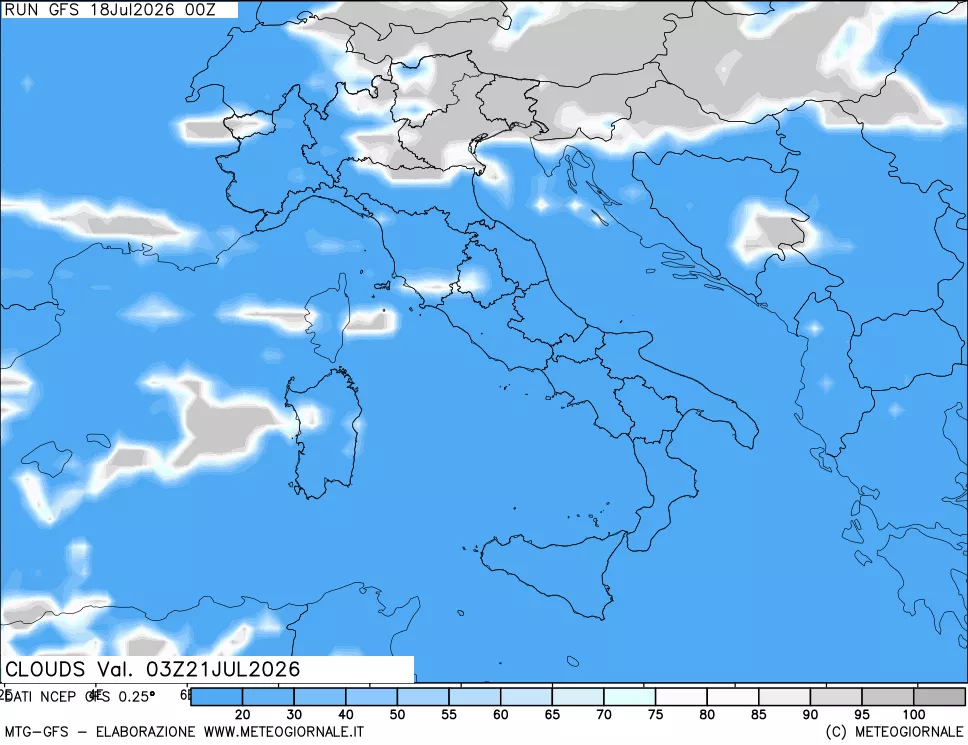 mappa Nuvolosità totale