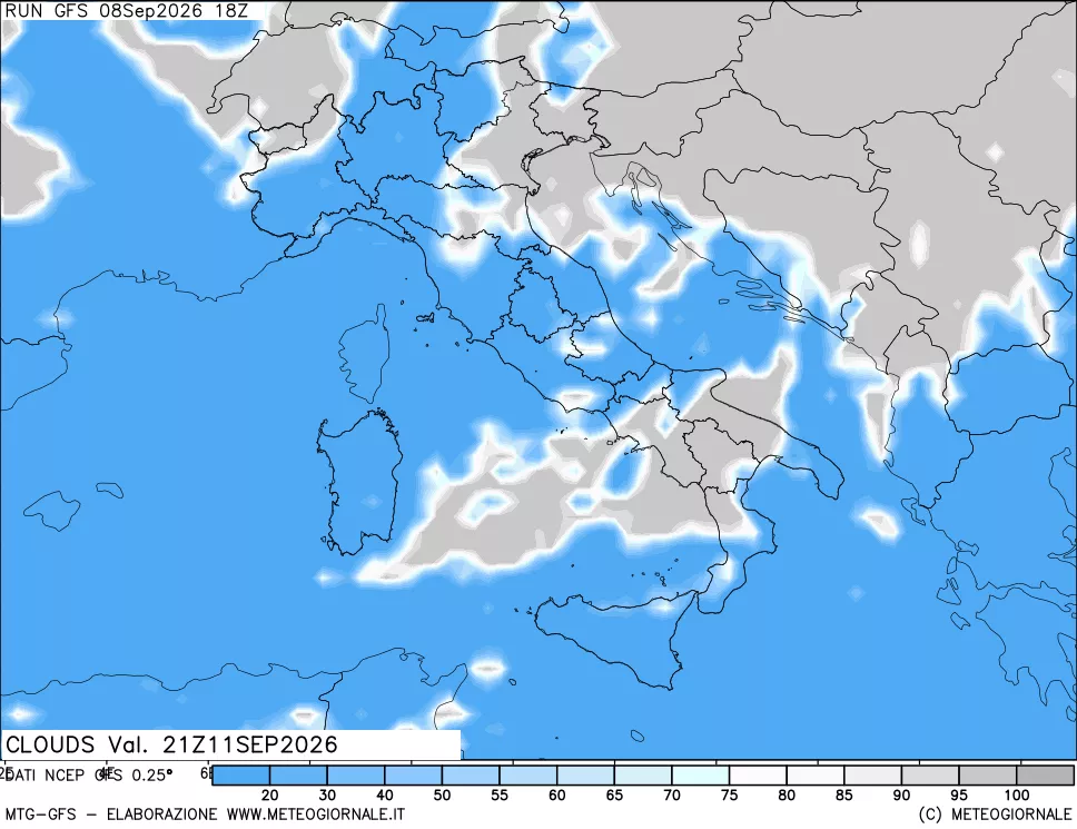 mappa Nuvolosità totale