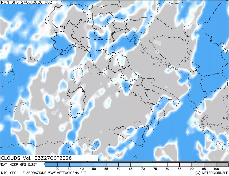 mappa Nuvolosità totale